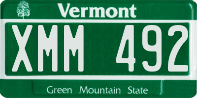 VT license plate XMM492