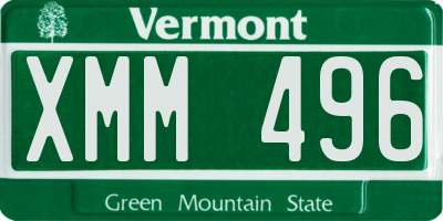 VT license plate XMM496