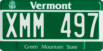 VT license plate XMM497