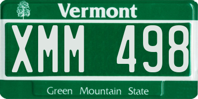 VT license plate XMM498