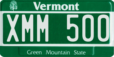 VT license plate XMM500