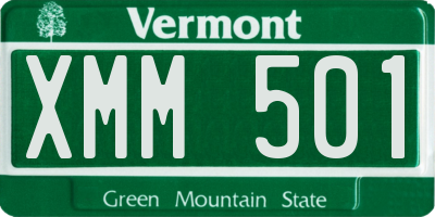 VT license plate XMM501
