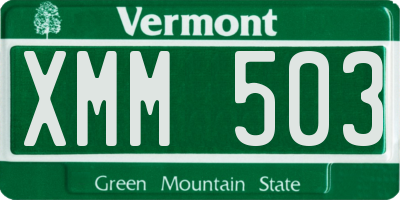 VT license plate XMM503