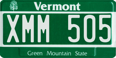 VT license plate XMM505