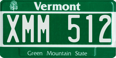 VT license plate XMM512