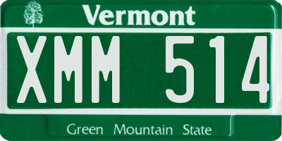VT license plate XMM514