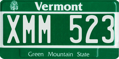 VT license plate XMM523