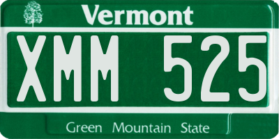 VT license plate XMM525