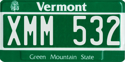 VT license plate XMM532