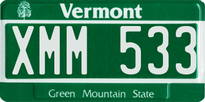 VT license plate XMM533