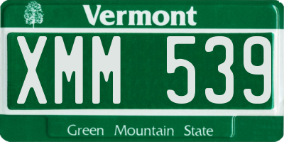 VT license plate XMM539