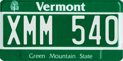 VT license plate XMM540