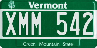 VT license plate XMM542