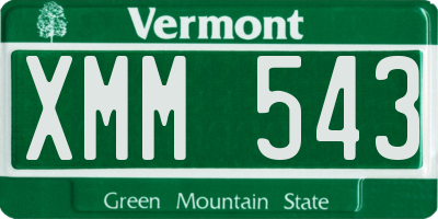 VT license plate XMM543