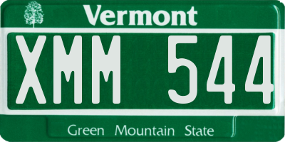 VT license plate XMM544