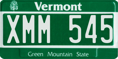 VT license plate XMM545
