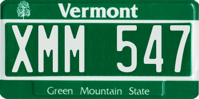 VT license plate XMM547
