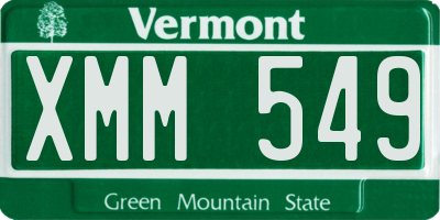 VT license plate XMM549