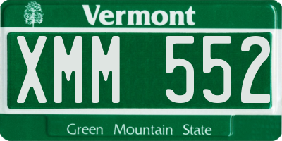 VT license plate XMM552