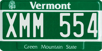 VT license plate XMM554