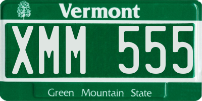 VT license plate XMM555