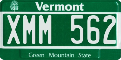 VT license plate XMM562