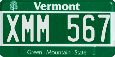 VT license plate XMM567