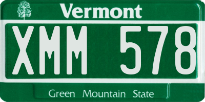 VT license plate XMM578