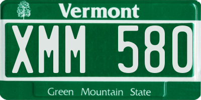 VT license plate XMM580