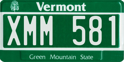 VT license plate XMM581