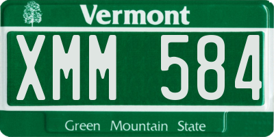 VT license plate XMM584