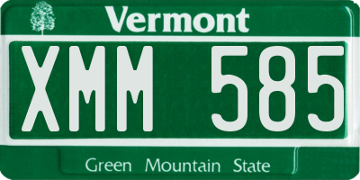 VT license plate XMM585