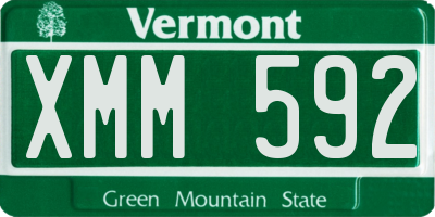 VT license plate XMM592