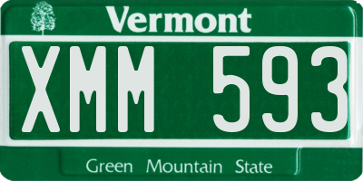 VT license plate XMM593