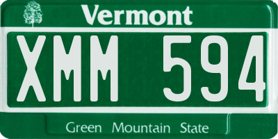 VT license plate XMM594