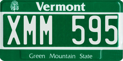 VT license plate XMM595