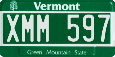 VT license plate XMM597