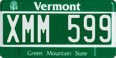 VT license plate XMM599