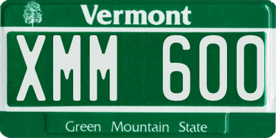 VT license plate XMM600