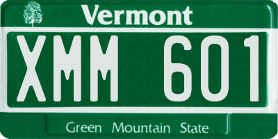 VT license plate XMM601