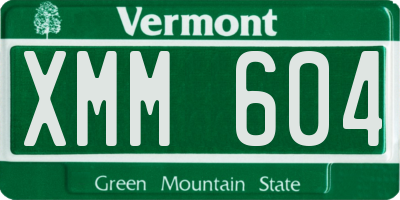 VT license plate XMM604