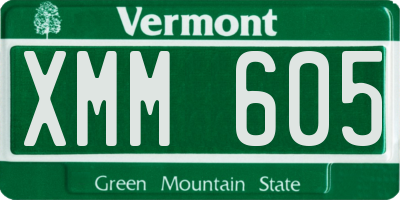 VT license plate XMM605