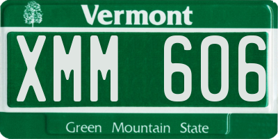 VT license plate XMM606