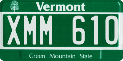 VT license plate XMM610