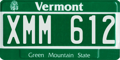 VT license plate XMM612