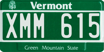 VT license plate XMM615