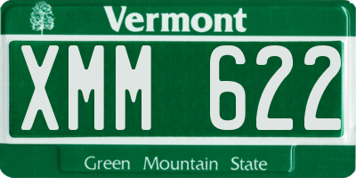 VT license plate XMM622