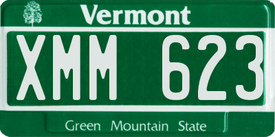 VT license plate XMM623