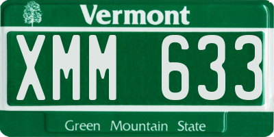 VT license plate XMM633