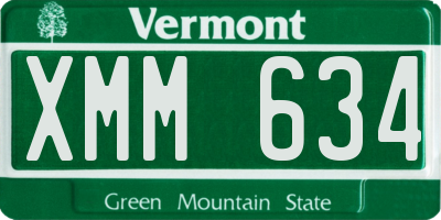 VT license plate XMM634